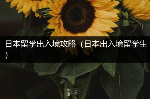 日本留学出入境攻略（日本出入境留学生）