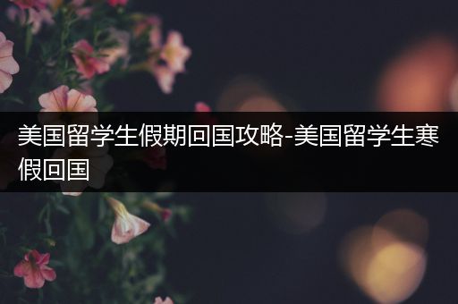美国留学生假期回国攻略-美国留学生寒假回国