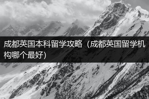 成都英国本科留学攻略（成都英国留学机构哪个最好）