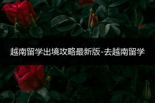 越南留学出境攻略最新版-去越南留学