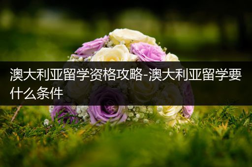 澳大利亚留学资格攻略-澳大利亚留学要什么条件