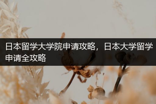 日本留学大学院申请攻略，日本大学留学申请全攻略