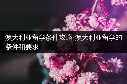 澳大利亚留学条件攻略-澳大利亚留学的条件和要求