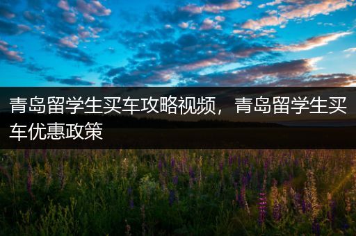 青岛留学生买车攻略视频，青岛留学生买车优惠政策