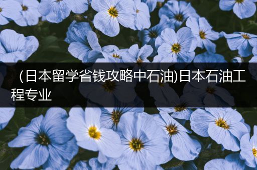（日本留学省钱攻略中石油)日本石油工程专业