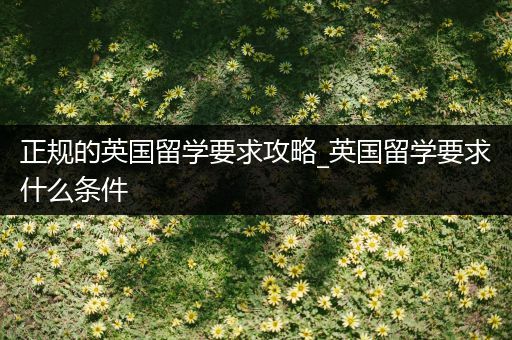 正规的英国留学要求攻略_英国留学要求什么条件
