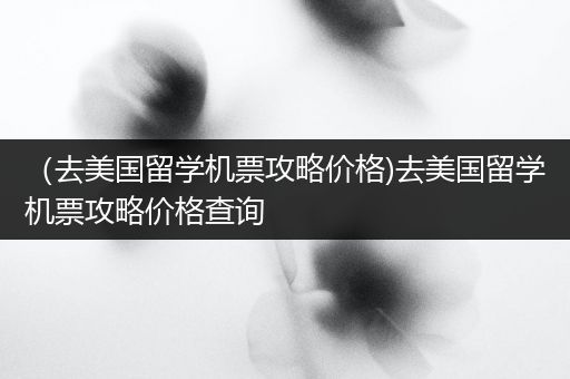 （去美国留学机票攻略价格)去美国留学机票攻略价格查询