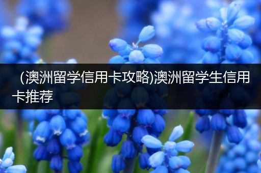 （澳洲留学信用卡攻略)澳洲留学生信用卡推荐