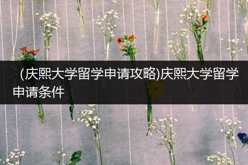 （庆熙大学留学申请攻略)庆熙大学留学申请条件