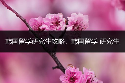 韩国留学研究生攻略，韩国留学 研究生