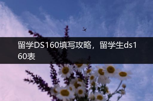 留学DS160填写攻略，留学生ds160表