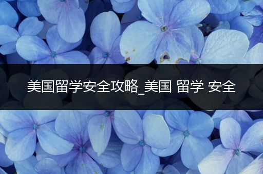 美国留学安全攻略_美国 留学 安全