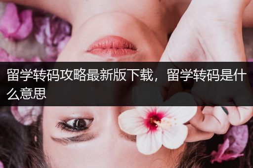 留学转码攻略最新版下载，留学转码是什么意思