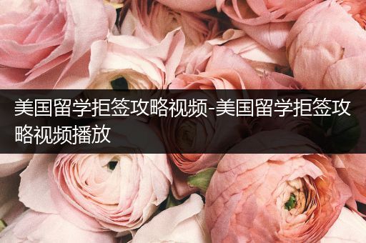 美国留学拒签攻略视频-美国留学拒签攻略视频播放