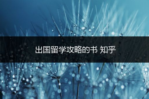 出国留学攻略的书 知乎