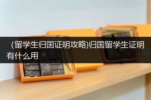 （留学生归国证明攻略)归国留学生证明有什么用