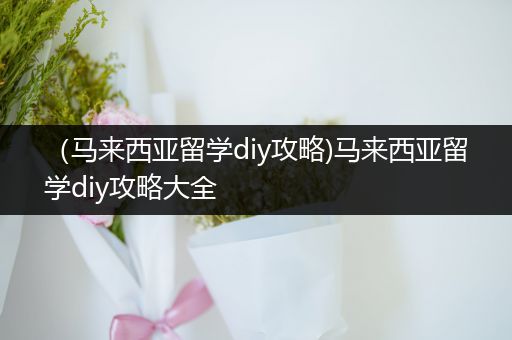 （马来西亚留学diy攻略)马来西亚留学diy攻略大全